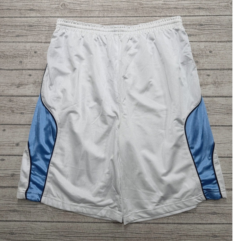 Y2K NBA Elevation Basketball Shorts Men's XL White Blue Mesh Athletic Training